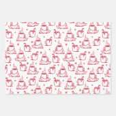 Witte achtergrond van Cute Hot Coffee zonder naadl Inpakpapier Vel (Voorkant 3)