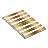 Witte achtergrond van Elegant Gold Stripes Notitieboek (Rechterzijde)