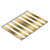 Witte achtergrond van Elegant Gold Stripes Notitieboek (Linkerzijde)