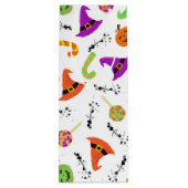 Witte achtergrond van Halloween Pattern Wijn Cadeautas (Achterkant)