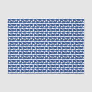 Witte achtergrond voor blauwe, preppy-walvis tissuepapier