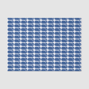 Witte achtergrond voor blauwe, preppy-walvis tissuepapier