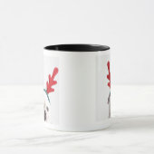 witte achtergrond, witte stierenhond, rood mok (Midden)