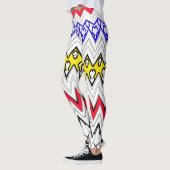 Witte achtergrond zigzag multi kleur Legging ontwe (Links)