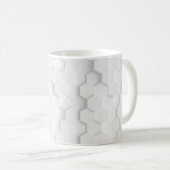 Witte achtergrondstructuur. 3d afbeelding, 3d ing. koffiemok (Voorkant rechts)