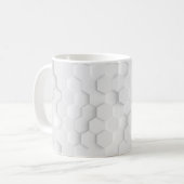 Witte achtergrondstructuur. 3d afbeelding, 3d ing. koffiemok (Voorkant links)