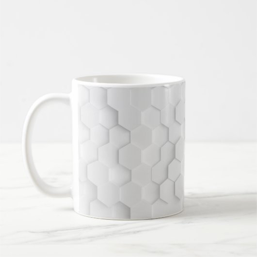Witte achtergrondstructuur. 3d afbeelding, 3d ing. koffiemok (Links)