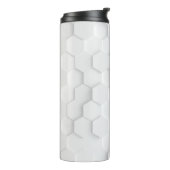 Witte achtergrondstructuur. 3d afbeelding, 3d ing. thermosbeker (Gedraaid links)