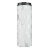 Witte achtergrondstructuur. 3d afbeelding, 3d ing. thermosbeker (Achterkant)