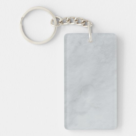 Witte acryl Sleutelhanger van marmer Stone (Voorkant)