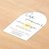 Witte Acryl Uitnodiging - Minimalistisch Zonneontw (Laagn)