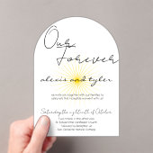 Witte Acryl Uitnodiging - Minimalistisch Zonneontw (Insitu (Draagbaar))