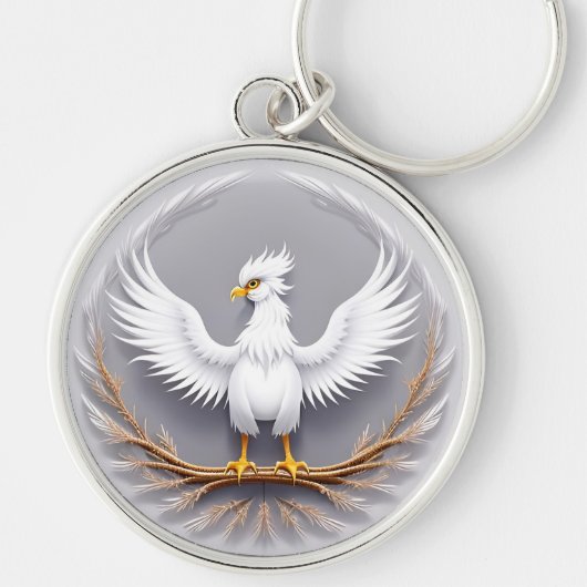 Witte Adelaar in Vlucht Sleutelhanger (Voorkant)