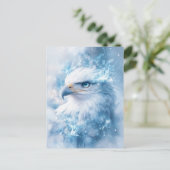 Witte Adelaar met Blauwe Oog en Etherische Gloed Briefkaart (Staand voorkant)