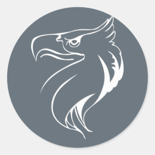 Witte adelaar ronde sticker