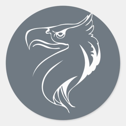 Witte adelaar ronde sticker (Voorkant)