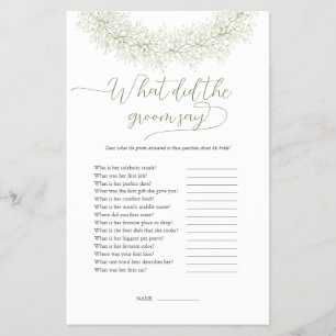 Witte adem wat de Groom zei: "Spel Flyer" Flyer