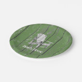 Witte Adirondack Stoel Jouw tekst Achtergrond Kleu Papieren Bordje (Gekanteld)