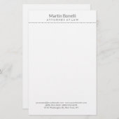 Witte advocaat uitstekend traditioneel eenvoudig briefpapier (Voorkant / Achterkant)