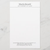 Witte advocaat uitstekend traditioneel eenvoudig briefpapier (Voorkant)