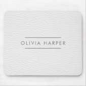 Witte afbeelding | Minimale lederen blik Muismat (Voorkant)