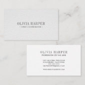 Witte afbeelding | Plain Elegant Leather Kijk Visitekaartje (Voorkant / Achterkant)