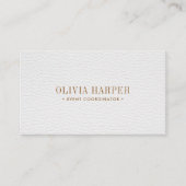 Witte afbeelding | Plain Elegant Leather Kijk Visitekaartje (Voorkant)