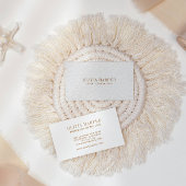 Witte afbeelding | Plain Elegant Leather Kijk Visitekaartje