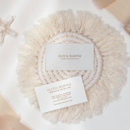 Witte afbeelding | Plain Elegant Leather Kijk Visitekaartje