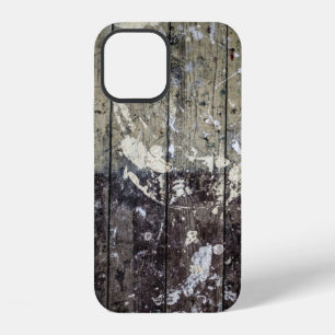 Witte afdruk op bruin hout iPhone 12 hoesje
