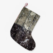 Witte afdruk op bruin hout kleine kerstsok (Voorkant (Hangend))