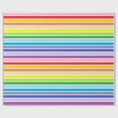 Witte afgebeelde brederspectrum regenboogstrips cadeaupapier (Vlak)