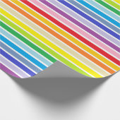 Witte afgebeelde brederspectrum regenboogstrips cadeaupapier (Hoek)