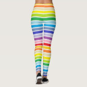 Witte afgebeelde brederspectrum regenboogstrips leggings (Achterkant)