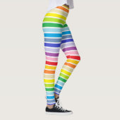 Witte afgebeelde brederspectrum regenboogstrips leggings (Rechts)