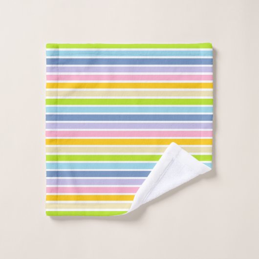 Witte afgedekte regenboogstrips bad handdoek (Wasdoekje)