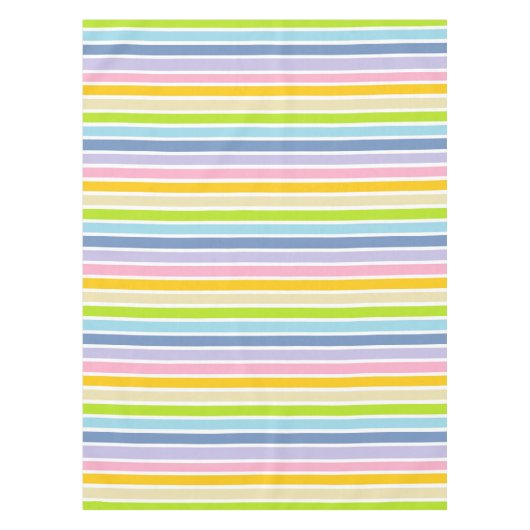 Witte afgedekte regenboogstrips tafelkleed (Voorkant)