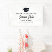 Witte afgestudeerde Gefeliciteerd met je afstudere Spandoek (Insitu)