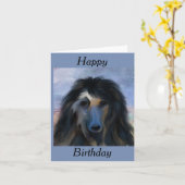 Witte Afghaanse hond   Kaart (Gele Bloem)