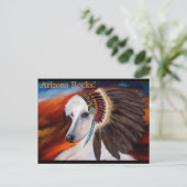 Witte Afghaanse windhond Briefkaart (Staand voorkant)