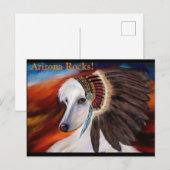 Witte Afghaanse windhond Briefkaart (Voorkant / Achterkant)