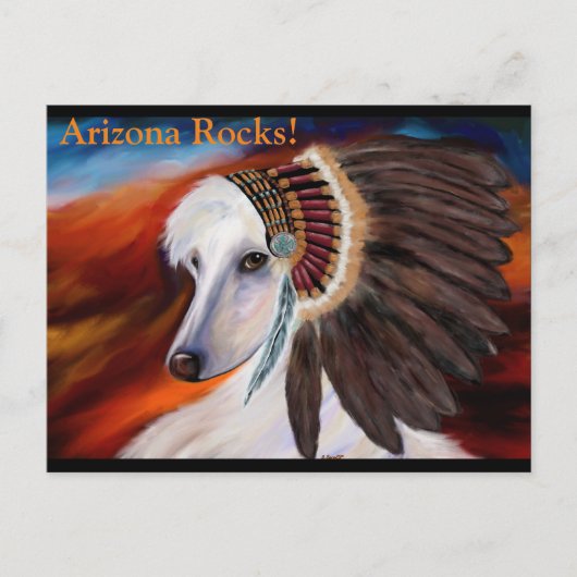 Witte Afghaanse windhond Briefkaart (Voorkant)
