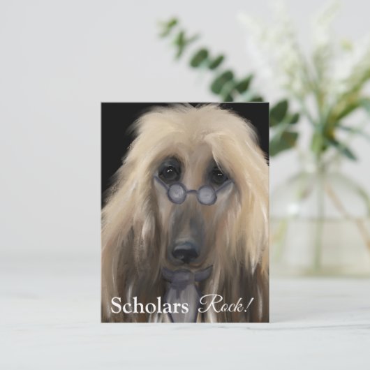 Witte Afghaanse windhond Briefkaart (Staand voorkant)
