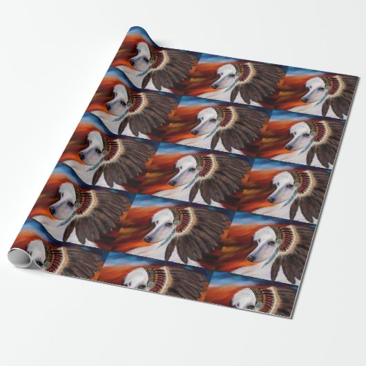Witte Afghaanse windhond Cadeaupapier (Uitgerold)