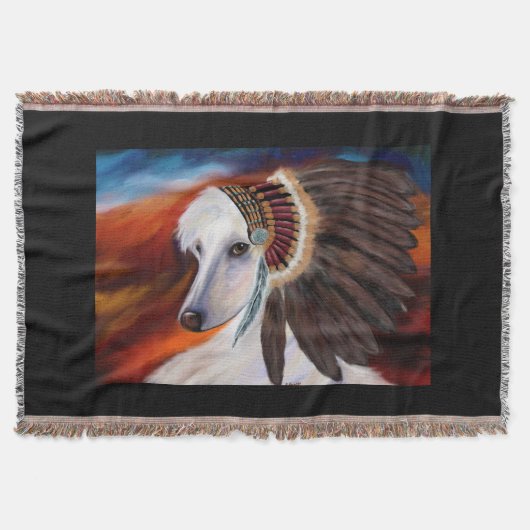 Witte Afghaanse windhond Deken (Voorkant)