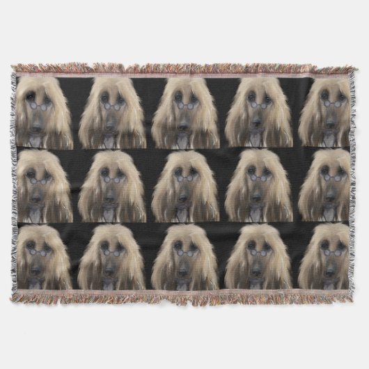 Witte Afghaanse windhond Deken (Voorkant)