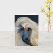 Witte Afghaanse windhond  Kaart (Gele Bloem)