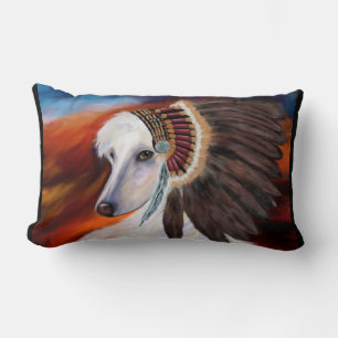 Witte Afghaanse windhond Kussen