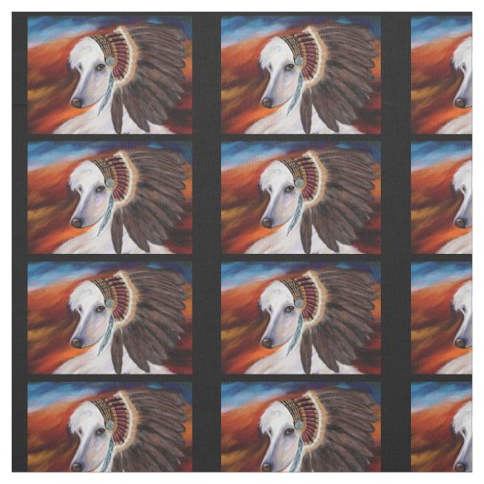 Witte Afghaanse windhond Stof (Swatch)