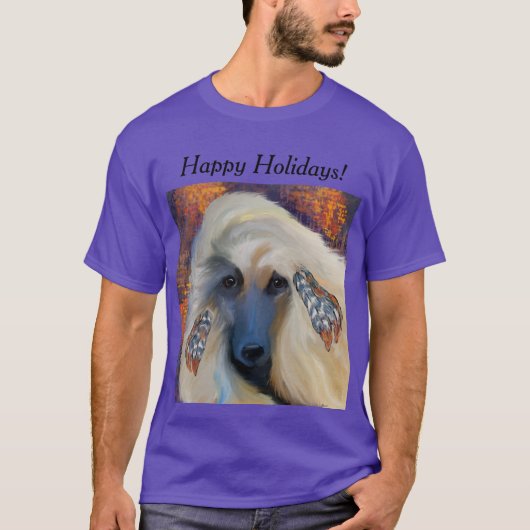 Witte Afghaanse windhond  T-shirt (Voorkant)